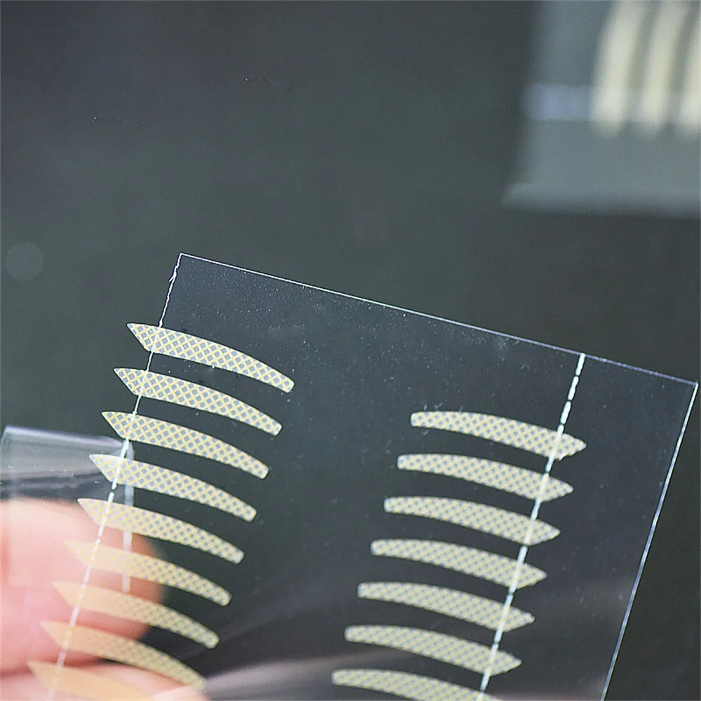 150 ペア/300PC まぶたテープステッカー目に見えない二重まぶたレースペーストクリアベージュストライプ自己粘着アイテープメイクアップツール