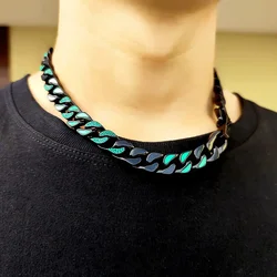 Miami Rapper Gothic Cuban Chain Necklace Men's and Women's Wild Ins Diamond-studded Stainless Steel Hip-Hop Jewelry