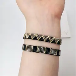 ZHONGVI New Geometric Design Bracelet for Women Stainless Steel Chain Pulseras Mujer Moda Cuff Miyuki Bracelets Wholesale