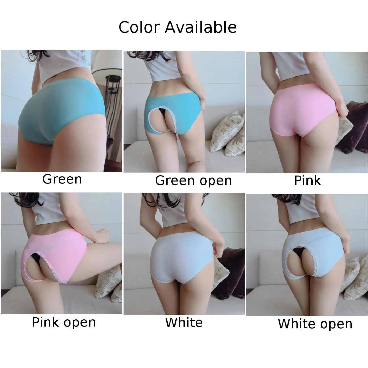 Mens Underwear Leisure Sissy Soft Thong Underpants Bikini Breathable Comfort Crotchless Low Waist Male Fashion