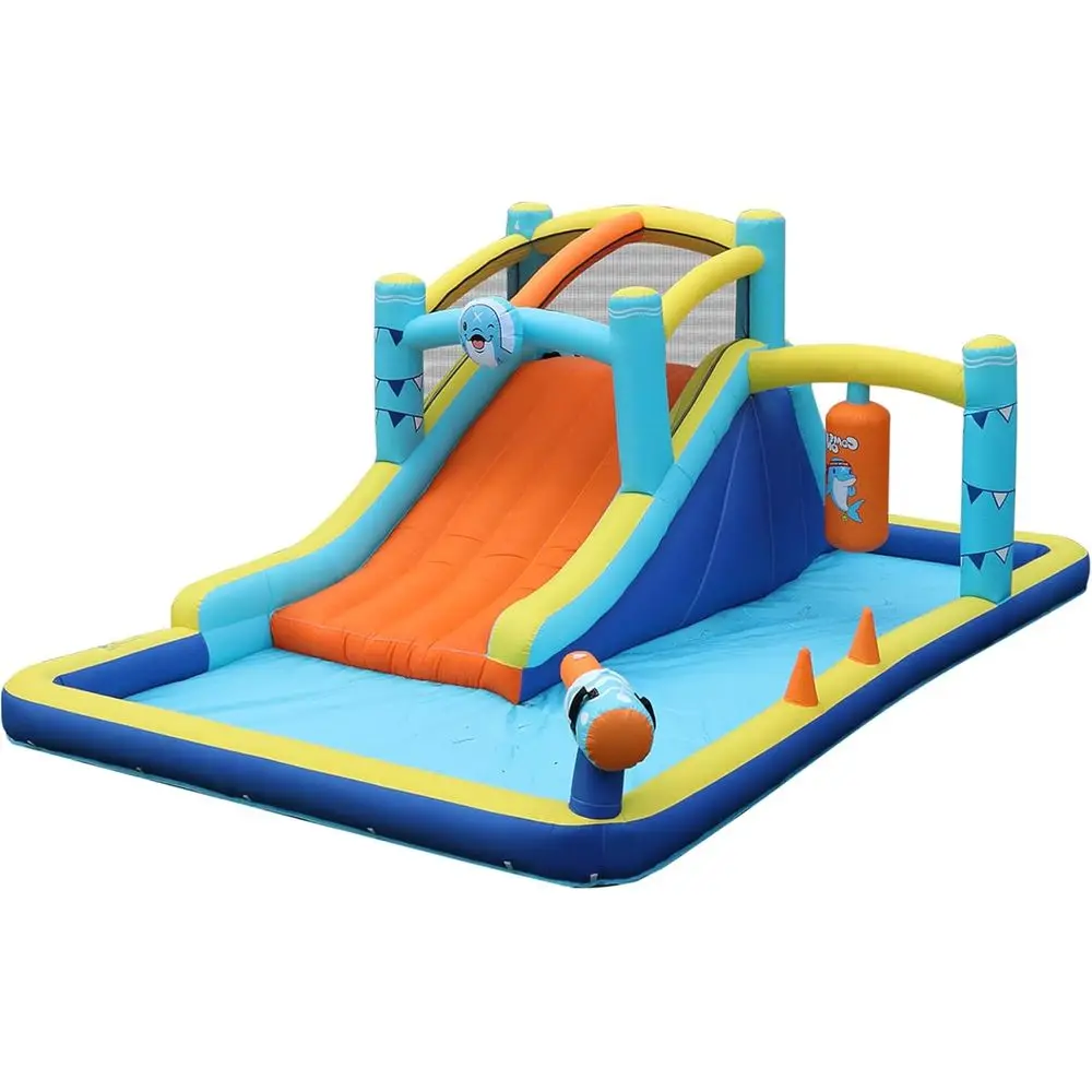

Bounce House, Bouncy Castle with Slide for Indoor/Outdoor, Bouncy House with Climbing Wall, Iatable Castle with Air Blower for K
