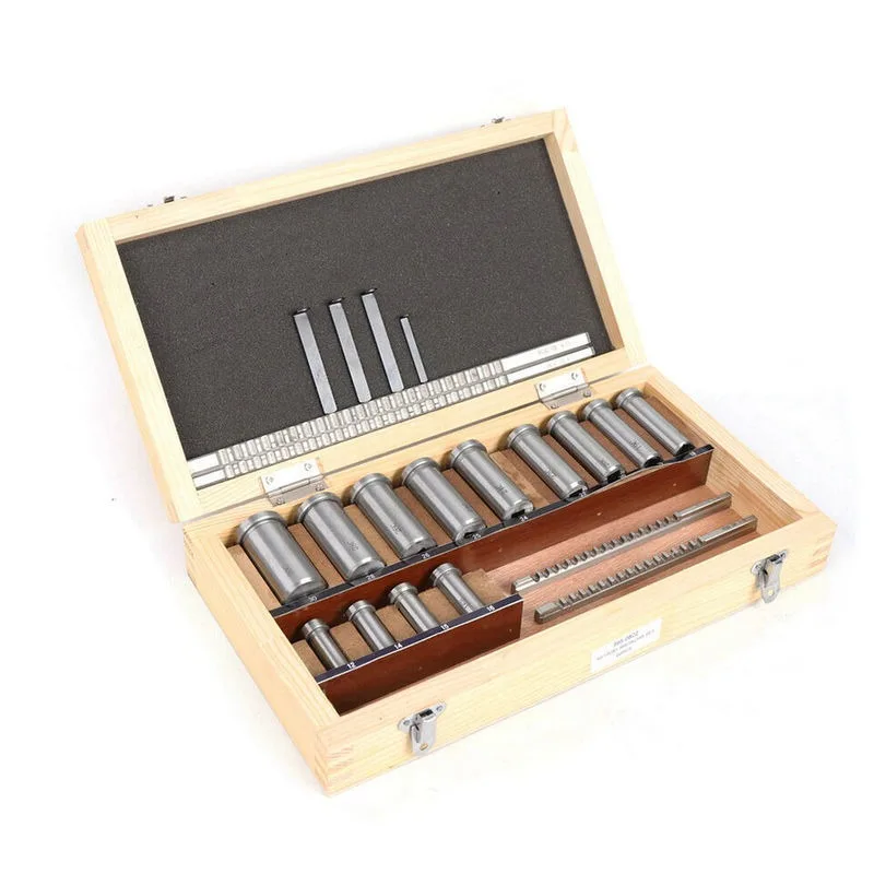 22Pcs Metric Keyway Broach Set 12-30 HSS Keyway Cutter Bushing Shim Kit Professional Metalworking Cutting for Lathe Processing