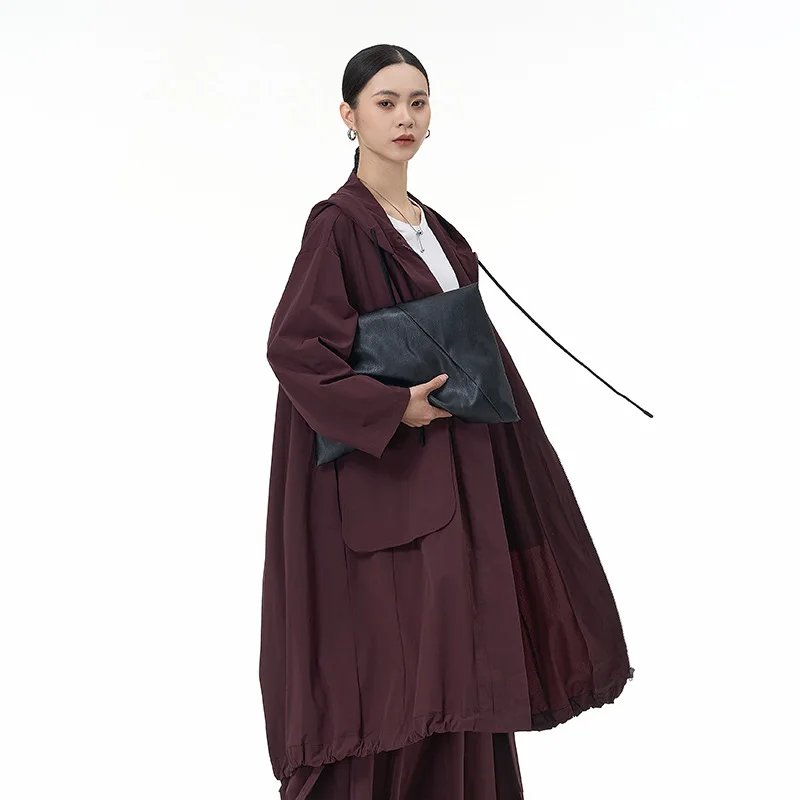 

SuperAen European and American-style Hooded 2026 Spring and Summer New Women Loose Office Lady Mid-length Coats