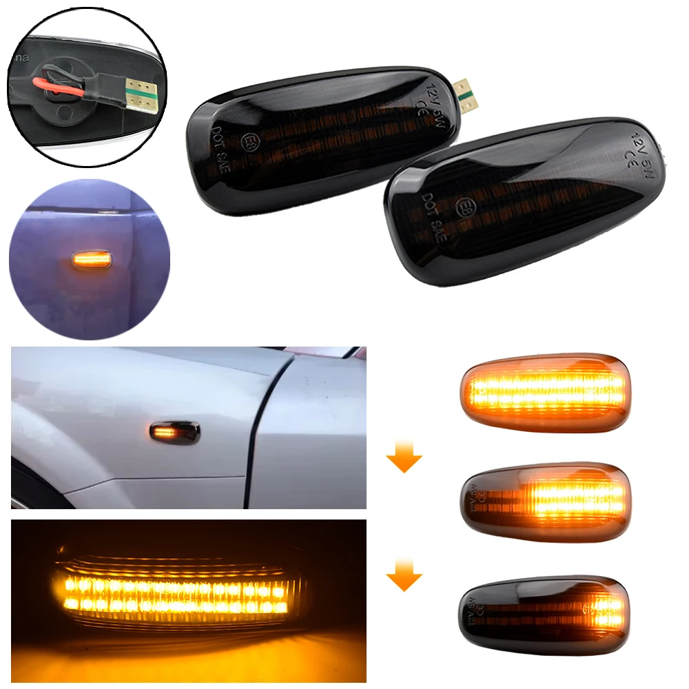 2x ديناميكية بدوره مصباح إشارة لأوبل زافيرا A 1999-2005 لأوبل أسترا G 1998-2009 الجانب ماركر مصباح الوامض المتتابع