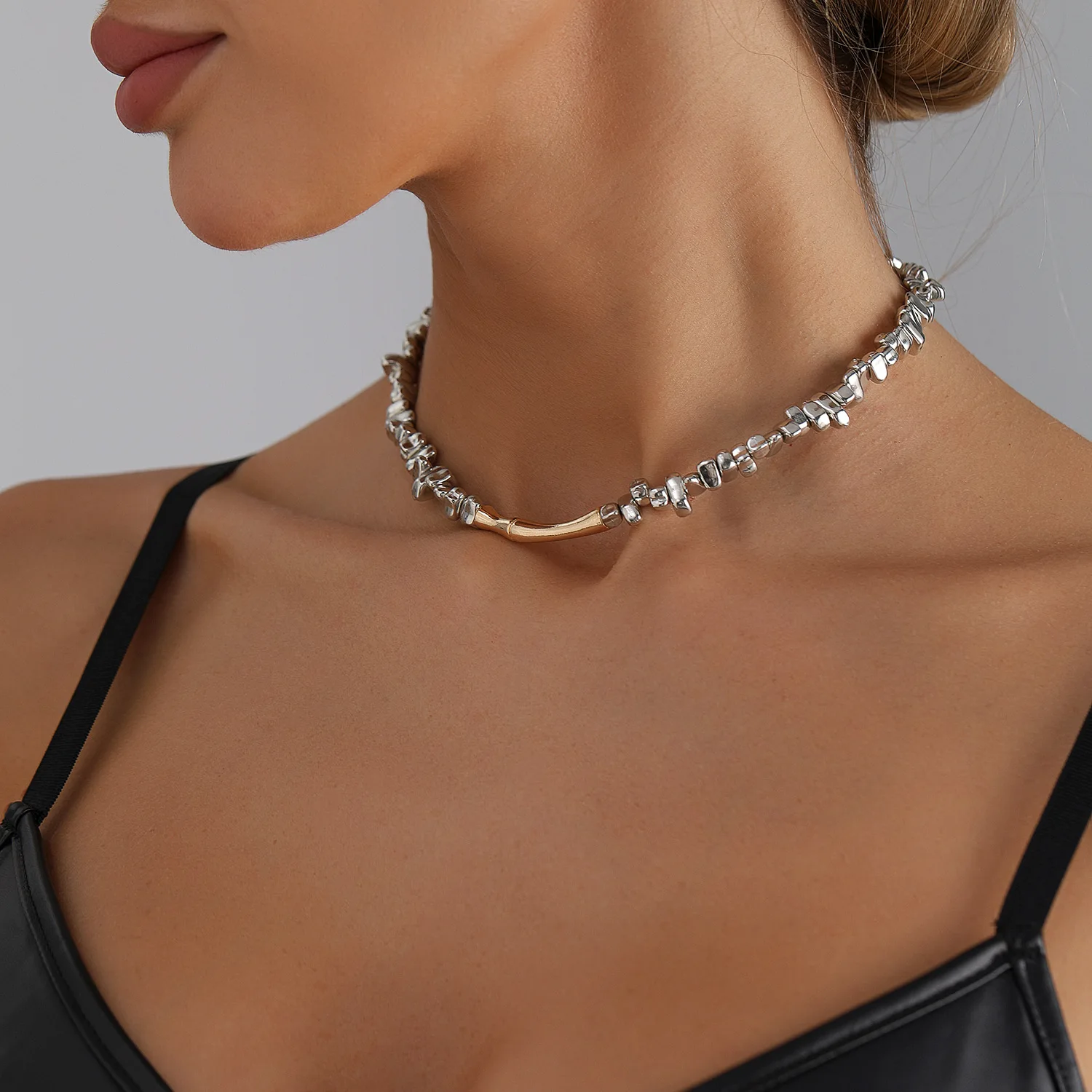 Ювелирные-изделия-металлическая-текстура-ожерелье-из-бисера-нерегулярный-стиль-ниша-индивидуальный-хит-продаж-комплект-аксессуаров