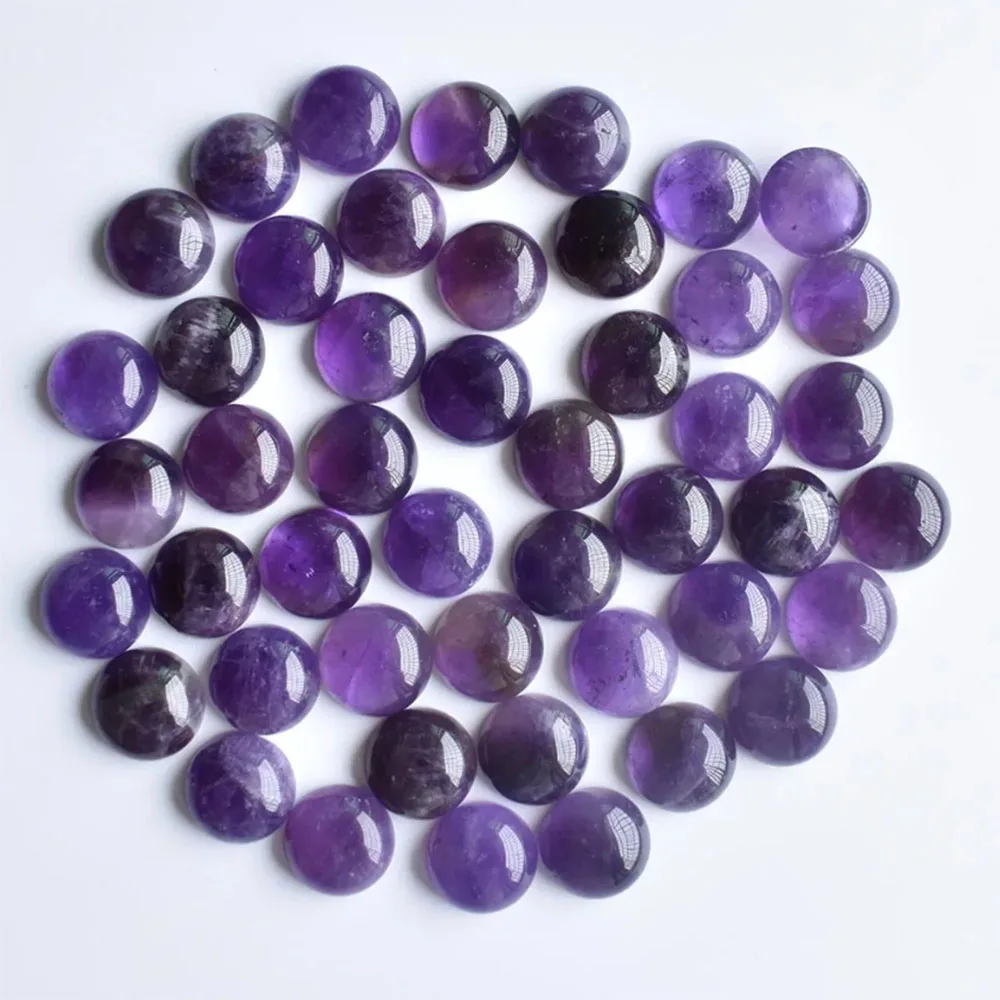 Modische, hochwertige gemischte runde CAB-CABOCHON Natursteinperlen für Schmuckzubehör, 12mm, Großhandel, 50 Stück/Lot, kostenloser Versand. – Detail 2