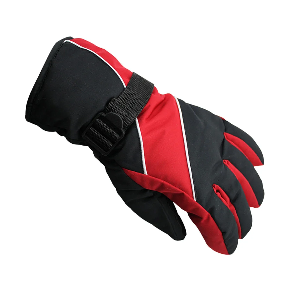 

Men's Water Resistant Windproof Snow Protection Warm Adjustable Winter Sportswear Snowboard Ski Gloves (Red)