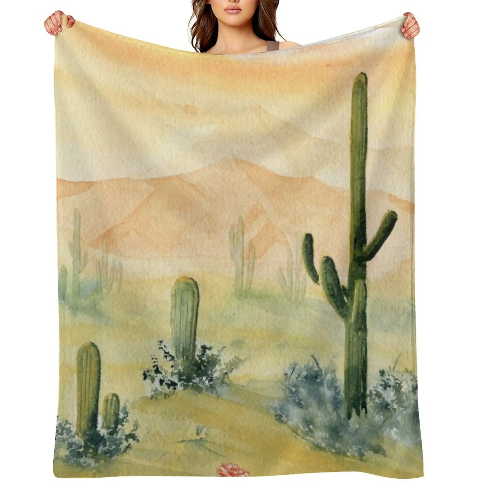 

Desert Morning Throw Blanket Quilt Decorative Throw Decorative Sofas funny gift Blankets