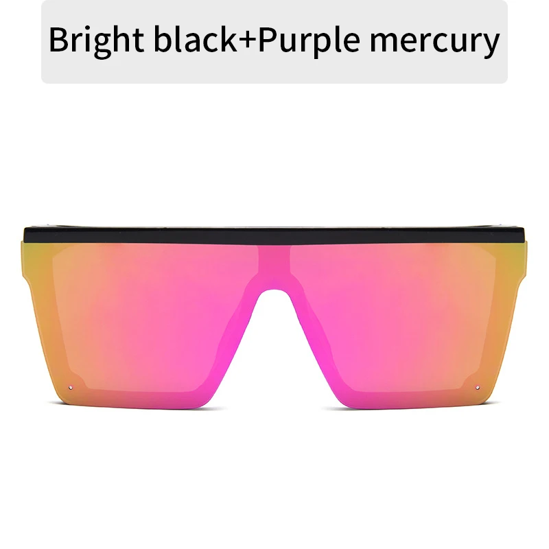 2023 Vintage Male Flat Top Sunglasses Men Brand Black Square Shades UV400 Gradient Sun Glasses For Women Cool One Piece Designer