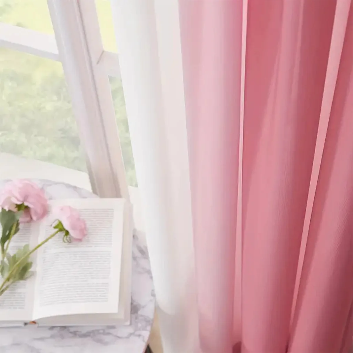 Quandolly two-color left and right gradient screen window screen semi-black-out curtains in Europe, America, Southeast Asia