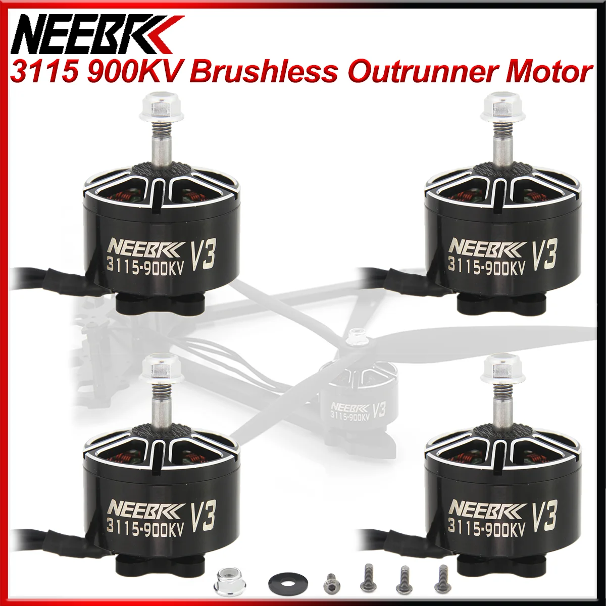 NEEBRC 1/2/4 PCS 3115 900KV Brushless Outrunner Motor for RC FPV Racing Drone AirPlane 10 Inch Mark4 V2 Frame 1050 Propeller ESC