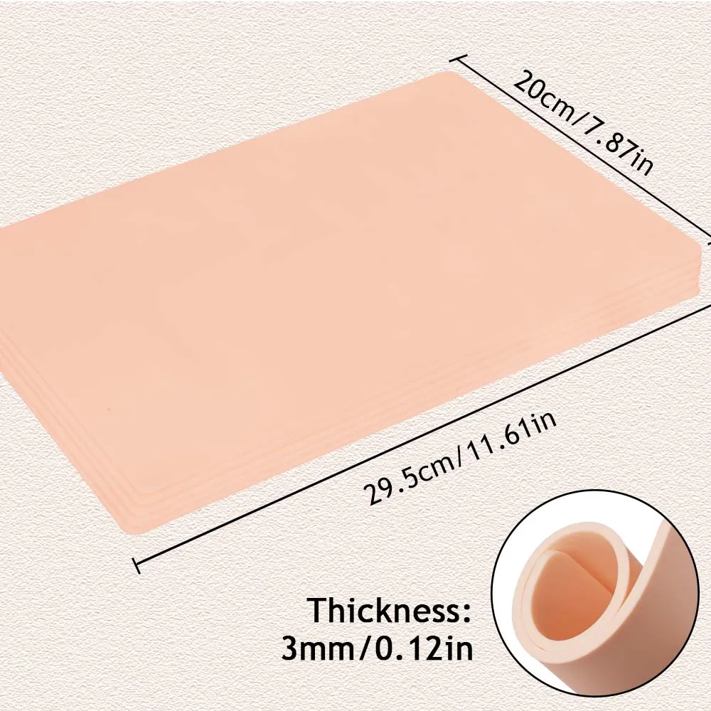 8/6/5/3/1pcs Tattoo Practice Skin 3MM Pro A4 Size Silicone Fake Skins for Permanent Makeup Training Skin Supply Tattoo Accessory