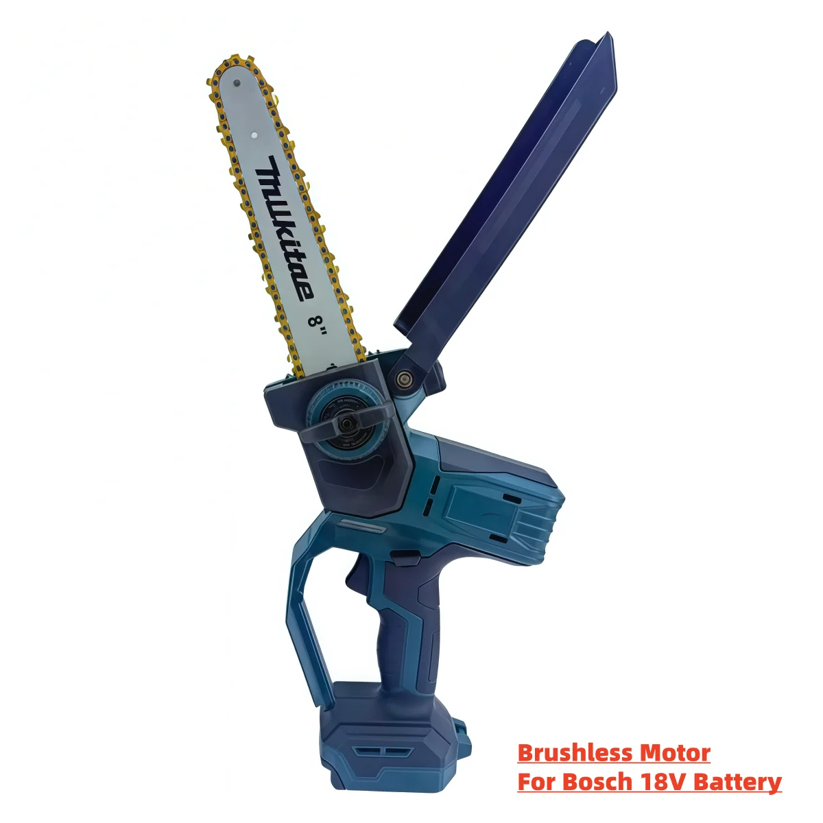 Brushless 8 Inch Handheld Cordless Chainsaw For Bosch 18V Battery, High‑Speed Electric Saw for Tree Pruning and Woodworking DIY