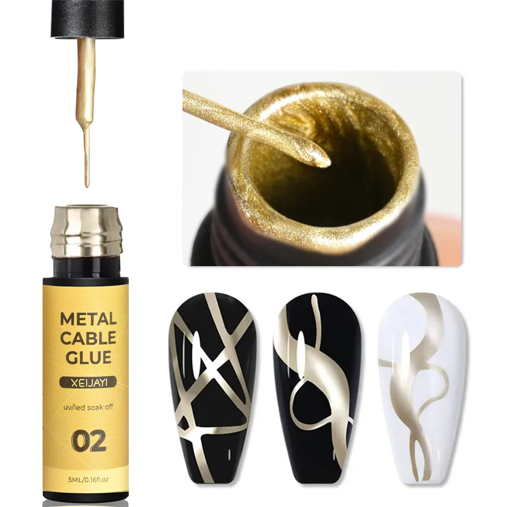 5/7/8 ml Super-Bright Metallic Painting Liner Gel Polish Silber/Gold/Rose Mirror Gel Nagellack Semi Permanent UV Nail Art Verni