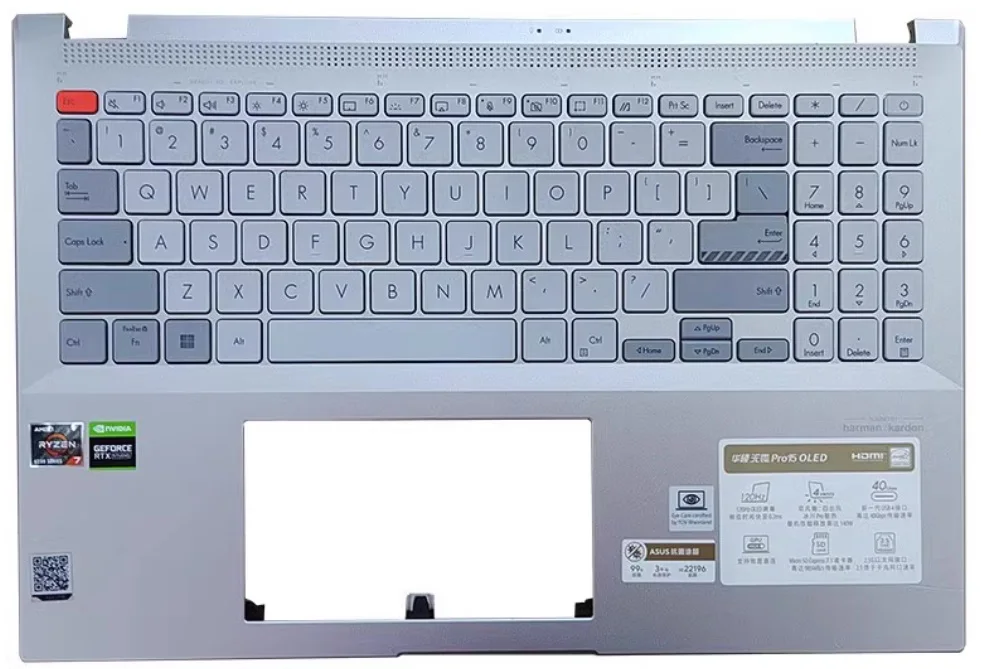 95%New/Org Palmrest For Asus Pro15 M6501 K6501 Palmrset US keyboard upper cover Backlight,100%tested
