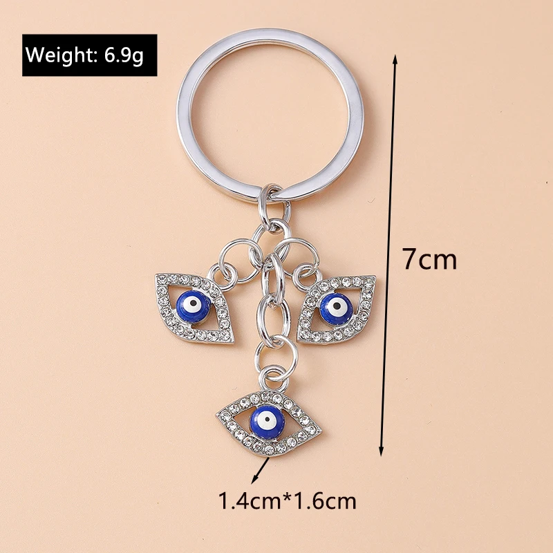 Retro Legierung Türkische Glück Böse Augen Schlüsselbund Hamsa Hand Schlüssel Ring Anhänger für Frauen Mädchen Handtasche Dekor DIY Schmuck Geschenke – Detail 6