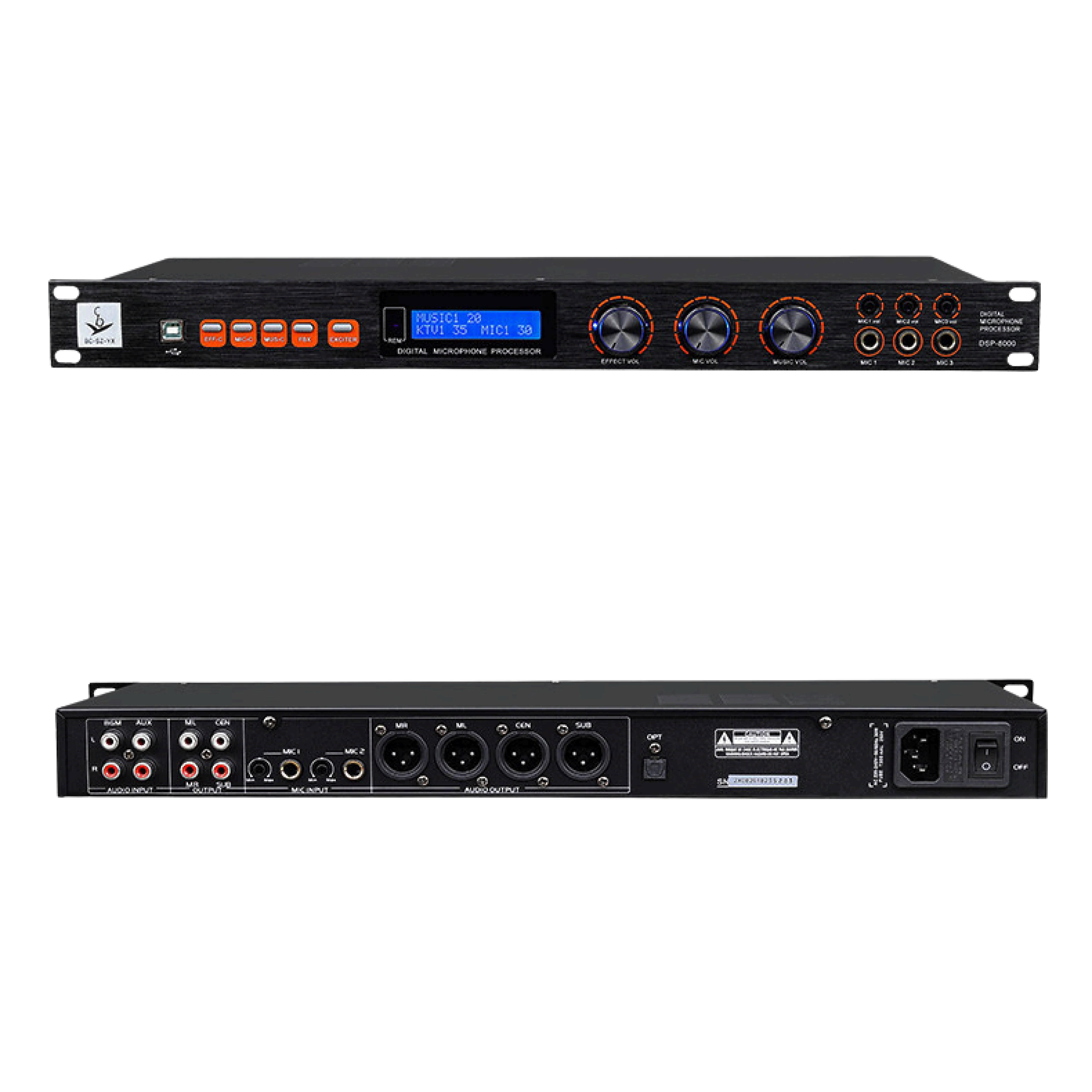 KTV Preamp Amplifier Professional Microphone Effects Processor oke Microphone Reverb Unit 20Hz-20kHz Frequency Response 1