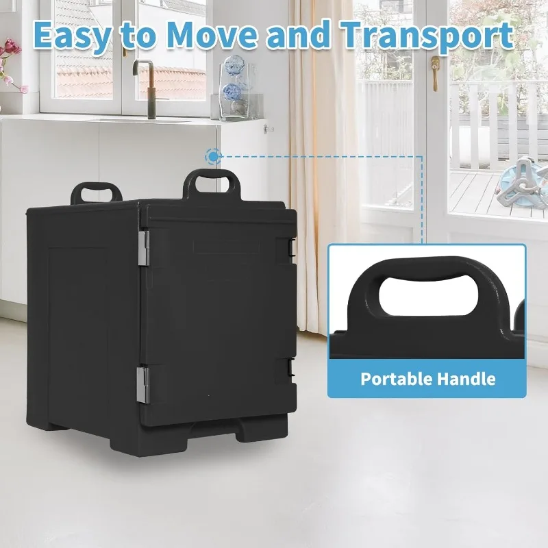 Scatole calde per catering, scaldavivande per catering 82QT, scaldavivande a scatola calda LLDPE porta padella per alimenti isolata impilabile