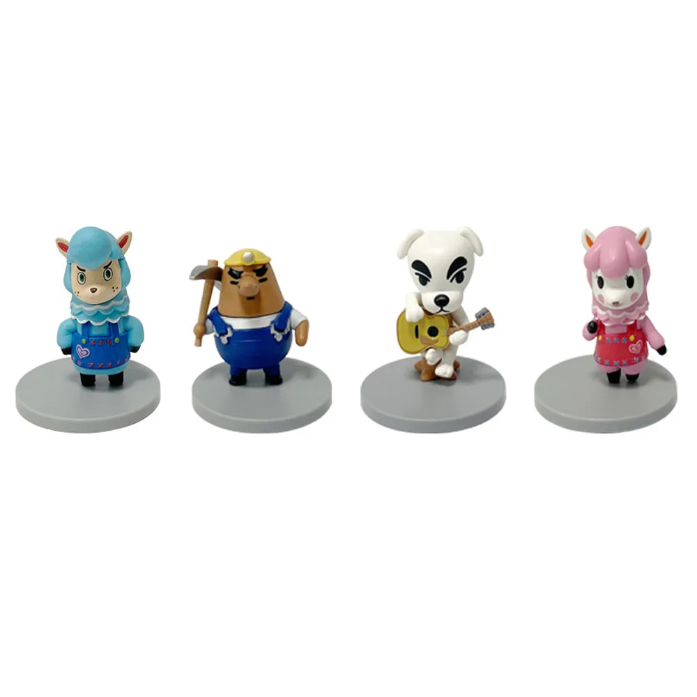 Personagens de cruzamento de animais PVC Action Figure, Brinquedos, Retrato, Isabelle, Tom, Nook, Lisa, Modelo de coleção, Bonecas para Presente, 4 peças