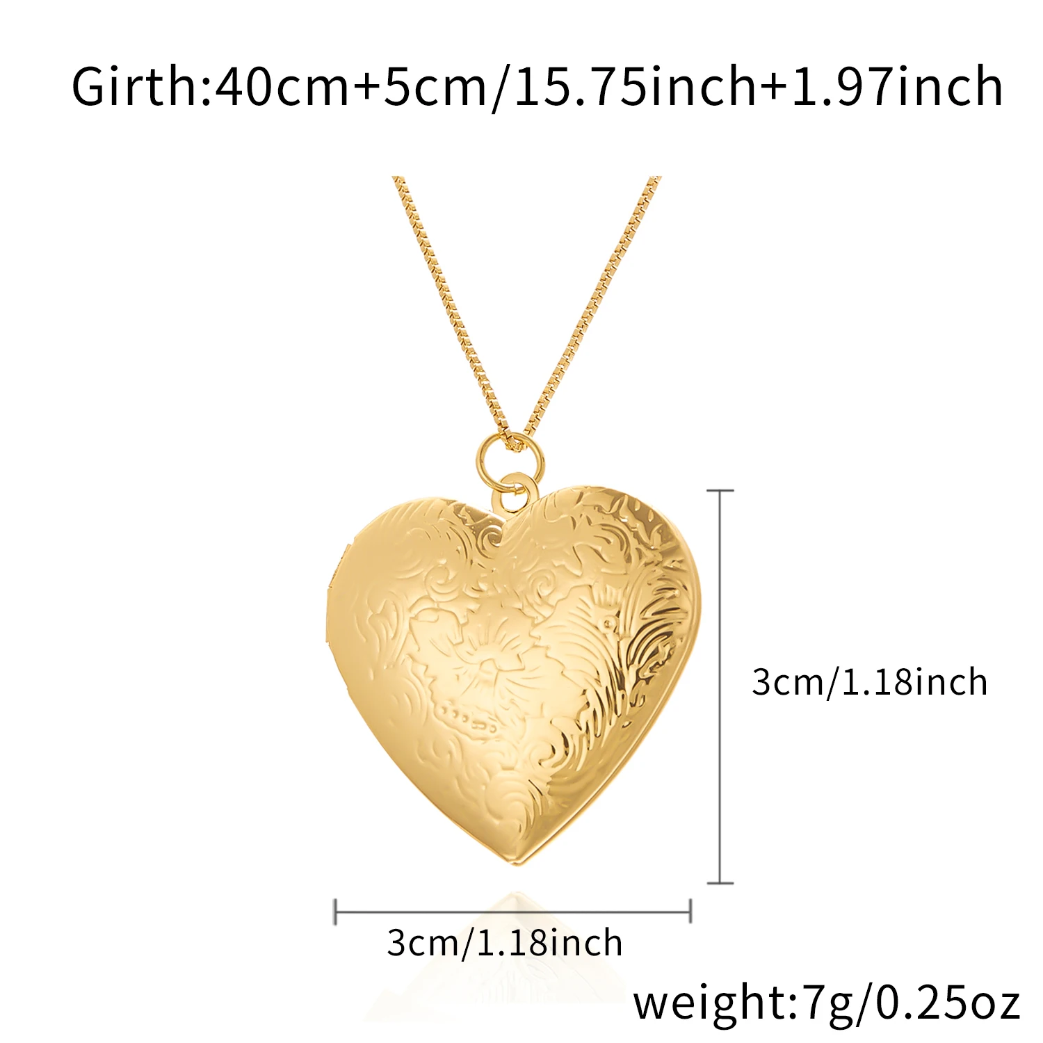 Vintage-Halskette mit geschnitztem Herz-Medaillon in Goldfarbe für Frauen, personalisierter Foto-Anhänger, romantisches, ästhetisches Valentins-Schmuckgeschenk – Detail 14