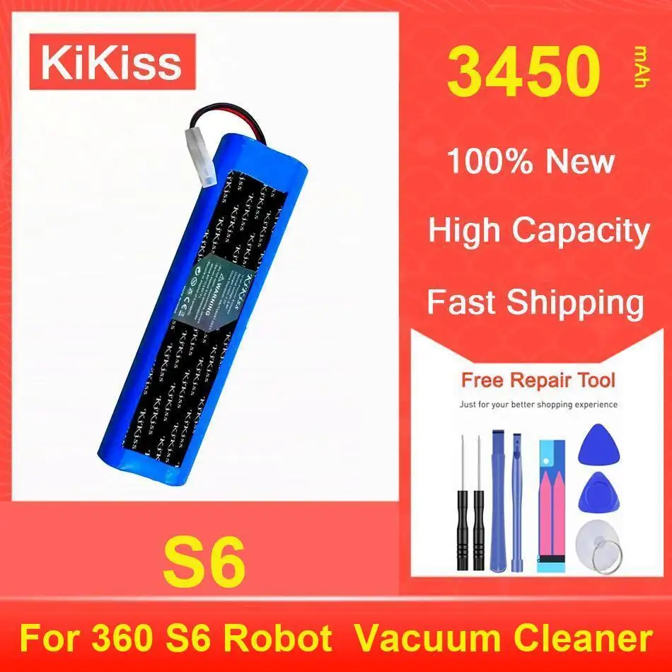 

Kikiss Battery 3450Mah S6 For 360 Robot Vacuum Cleaner