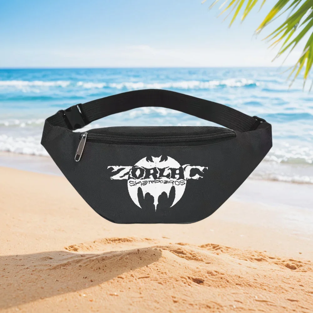 

Zorlac Skateboards Bat Logo Graphic Design Waist Backpack Crossbody Chest Bag Street Casual Sporty Fashionable Simple Unique Pri