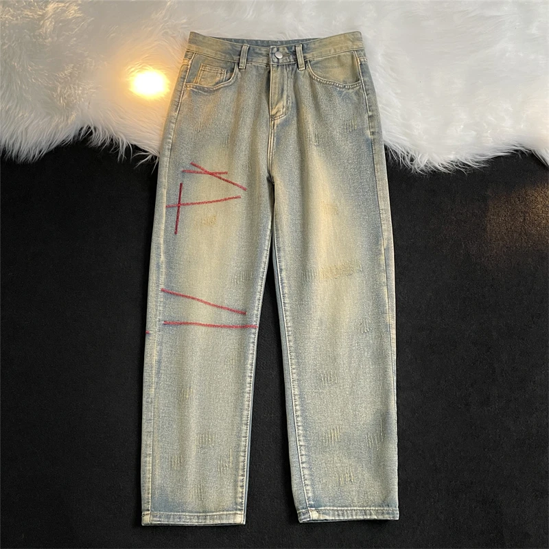 

Jeans Men's Spring And Autumn Retro Casual Straight-leg Pants Design Wide-leg Long Pants Cargo Pants Men