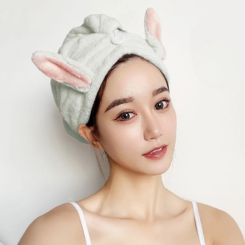 Dry Hair Towel Household Double-layers Waterproof Thick Women's Oilproof Shampoo Bathing Hat Wash Make-up Head Cover Hair Bonnet view 2