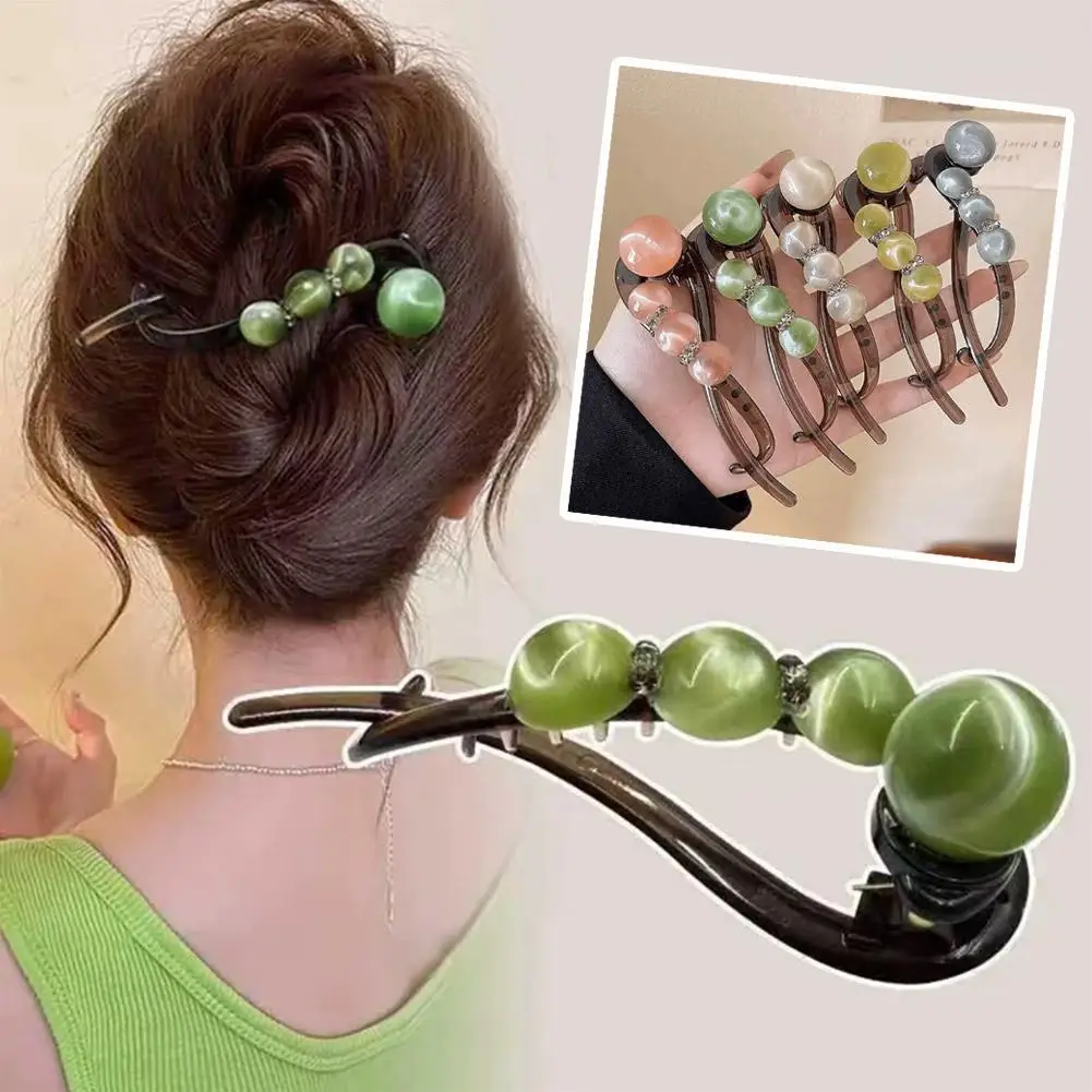 

Заколка для волос со стразами и жемчугом, элегантная заколка для волос для женщин, головные уборы, модная заколка для волос, простые аксессуары для волос