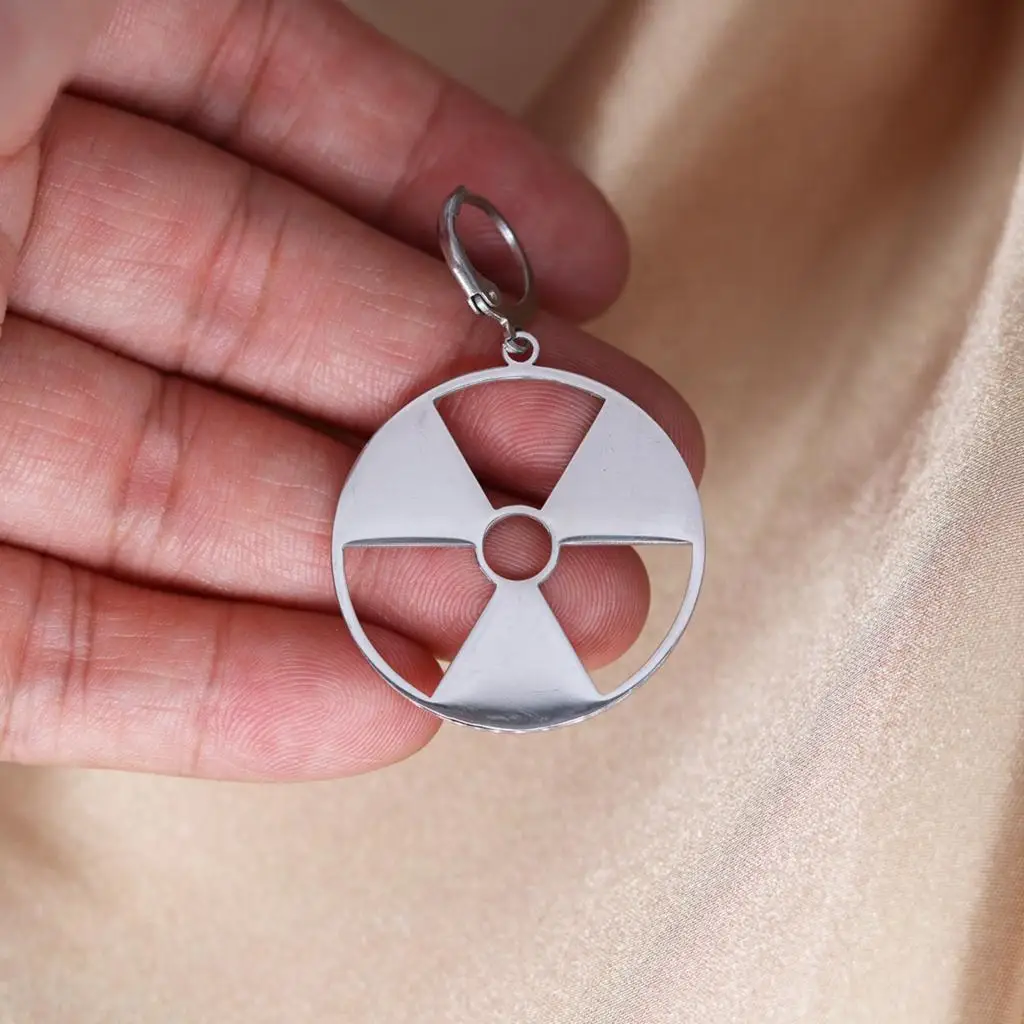 Kinitial Radiation Hazard Symbol Pendant Radioactive Earring Hulk Logo Nuclear Emblem Cyber Goth Logo Industrial Imprint Stalker