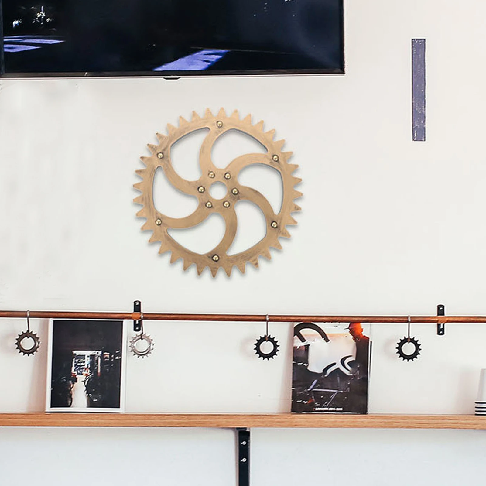 

Wooden Gear Wall Decor Retro Style Home Bar Decor Supply Unique Design Hanging namentVintage Model