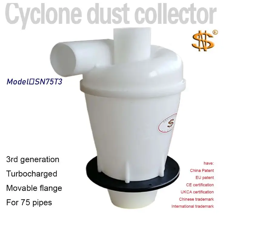 Industrial Cyclone Dust Collector SN75T2,Used in Machinery, Mining, Construction, Woodworking, Road, Environmental Protection