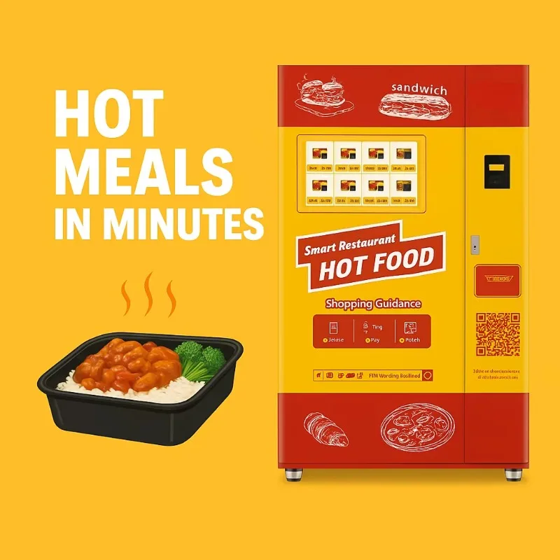 Customized 24/7 Hot Food Vending Machine Business with Microwave Hot Meal Vending Machine Popular in Europe