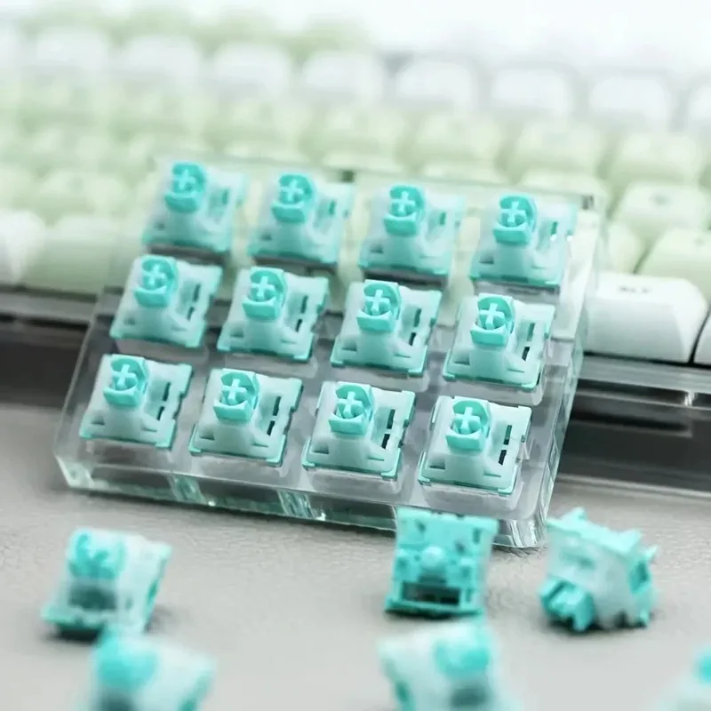 Interruptores de teclado mecânico de 3 pinos, resistentes à poeira, hastes de interruptor de teclado mecânico: azul, interruptor linear de teclado