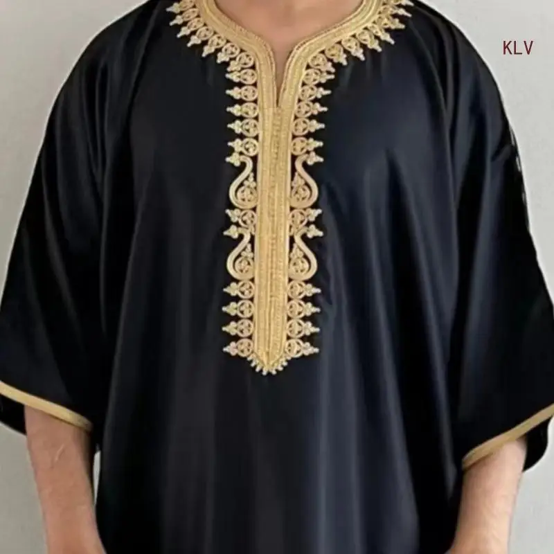 Hombre Kaftan árabe Thobe Túnica árabe islámica Kaftan Oriente Medio, Hombre Casual Manga larga Thobe Túnica árabe Vestido