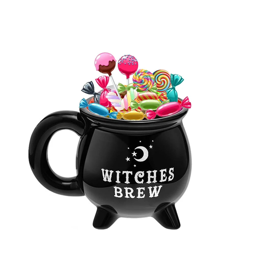 1szt Halloween Czarownice Brew Cauldron Kubek do Kawy Ceramiczne Kubki do Kawy 12 Oz Kubek Ceramiczny Czarownica Prezenty Czarownica Dekor Kubek na Halloween