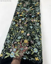 Newest 3D Floral Soft Mesh Embroidery Lace Fashionable Clean Europe African Wedding Dress Fabric Sewing Garment Wear 130CM Width