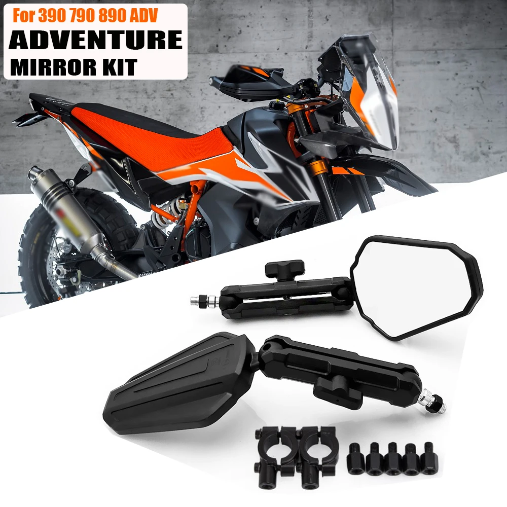 

For 390 790 890 ADV Adventure Motorcycle West Wind Rearview Mirror ADVENTURE MIRROR KIT Foldable Mirrors Ball Stud with