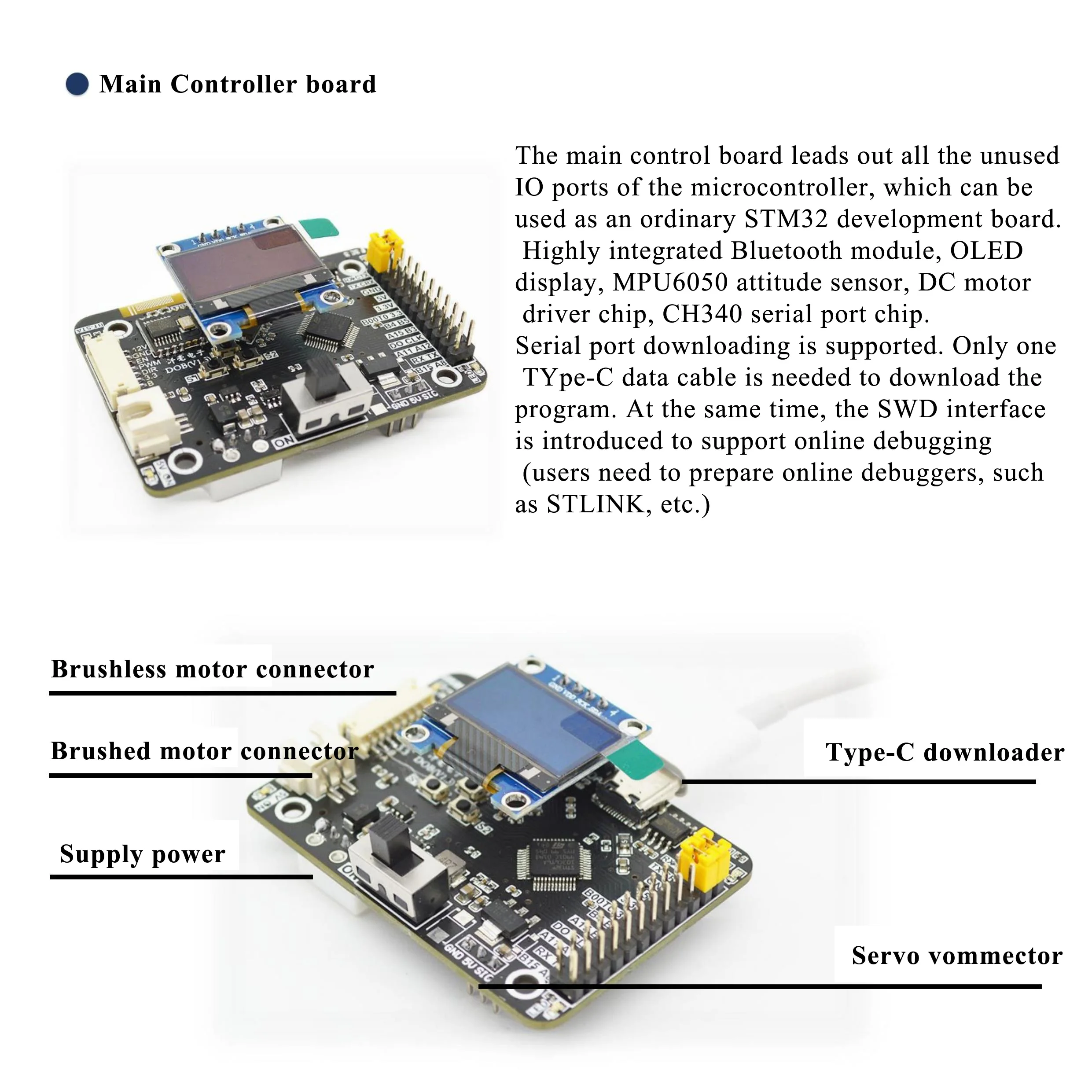 Mới STM32 Tự Cân Bằng Robot Xe Có Động Cơ Không Chổi Than Nguồn Mở Quán Tính Bánh Xe Máy Pid Cân Bằng Đĩa Đơn Xe