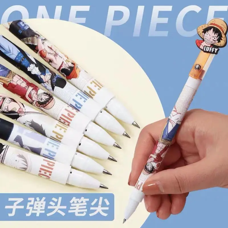 One Piece Monkey·D·Luffy, nuevo bolígrafo de prensa de dibujos animados, bolígrafo Neutral para niño, bolígrafo de escritura negro con personalidad para estudiante, regalo periférico de animé