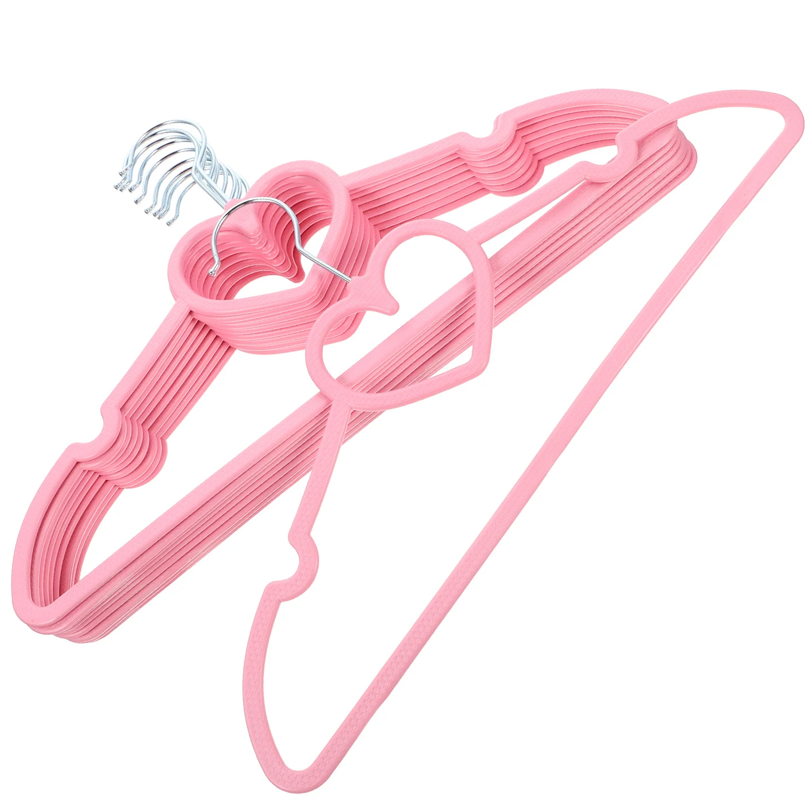

10pcs Heart Shaped Clothes Hanger Portable Non Slip Plastic Hanger for Home Laundry Shop Closet Wardrobe Storage