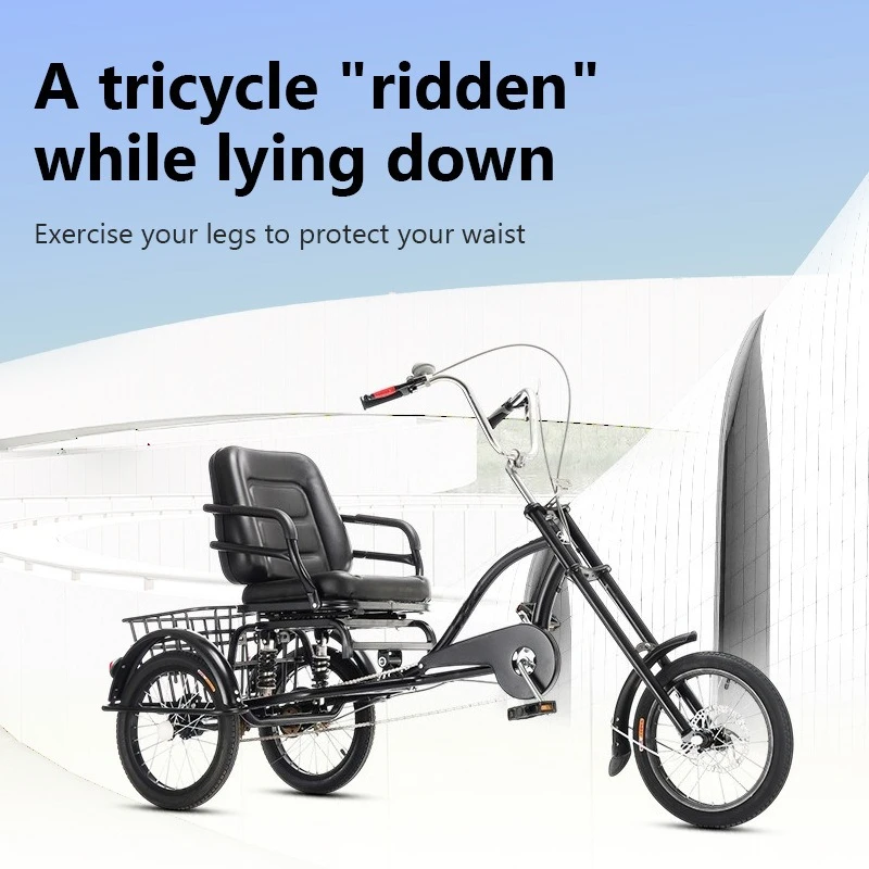 Adult Lightweight Tricycle for Seniors, Oversized Movable Seat Slides Back and Forth, Elderly Mobility Tricycle