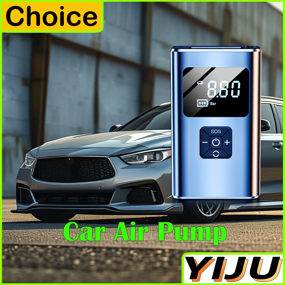 

Портативный насос для накачивания шин, перезаряжаемый электрический насос для автомобиля, велосипеда, цифровой воздушный компрессор, насос для накачивания футбольного мяча