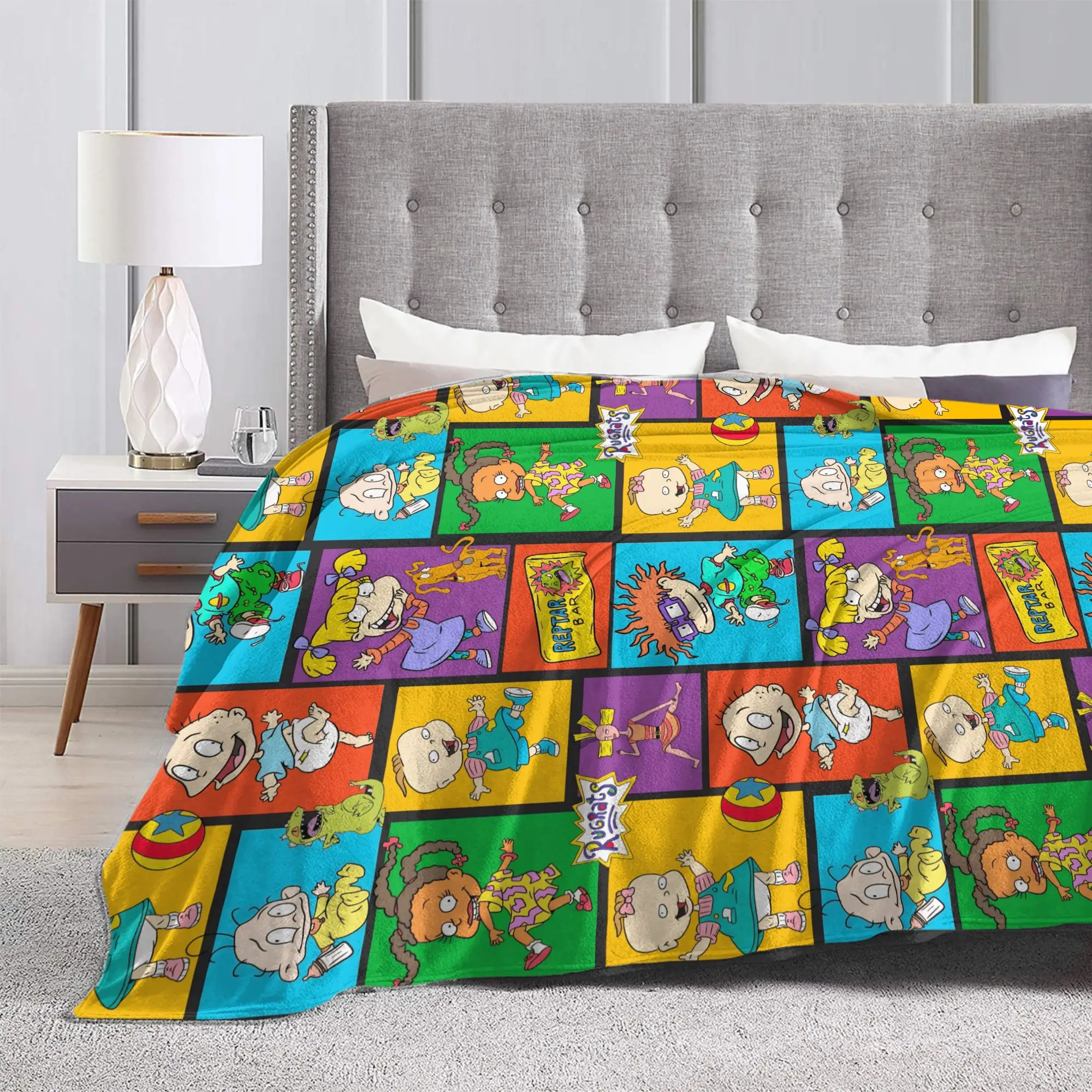 Rugrats الكرتون بطانية سوبر لينة الرسم أفخم الفراش يلقي للأريكة السرير نزهة الفانيلا المفرش غطاء السرير