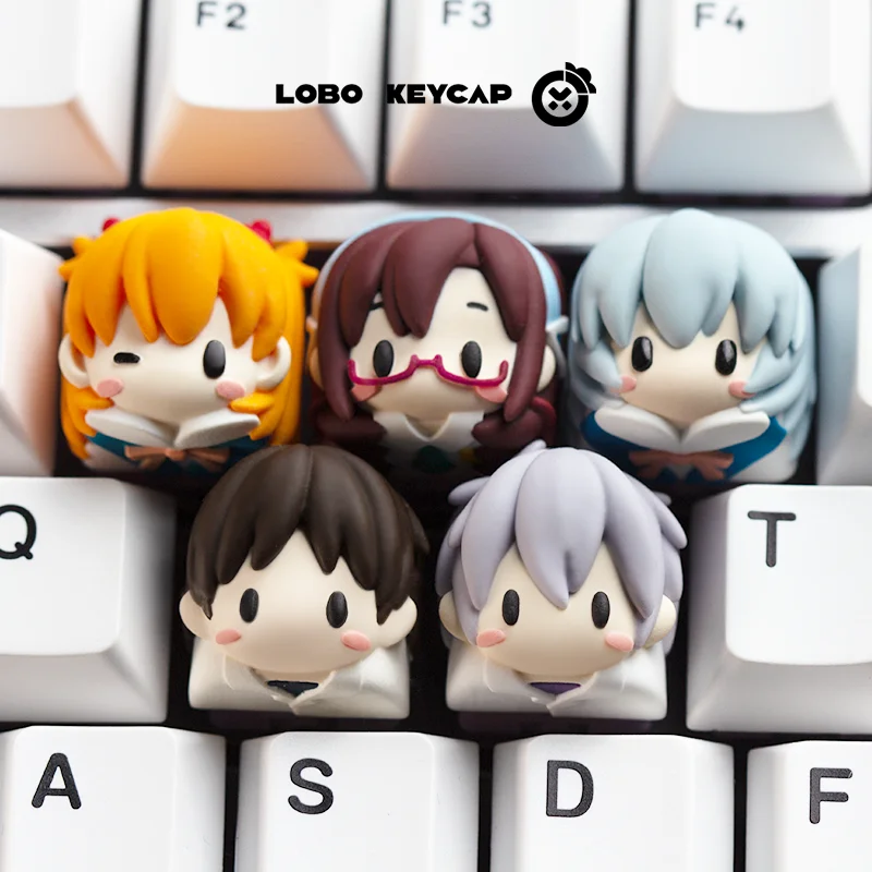 Keycap Bertema Anime Eva Cherry R4 Profil Resin Keyboard Mekanik Kustom Koleksi Kartun Esc Hadiah Liburan Keycap