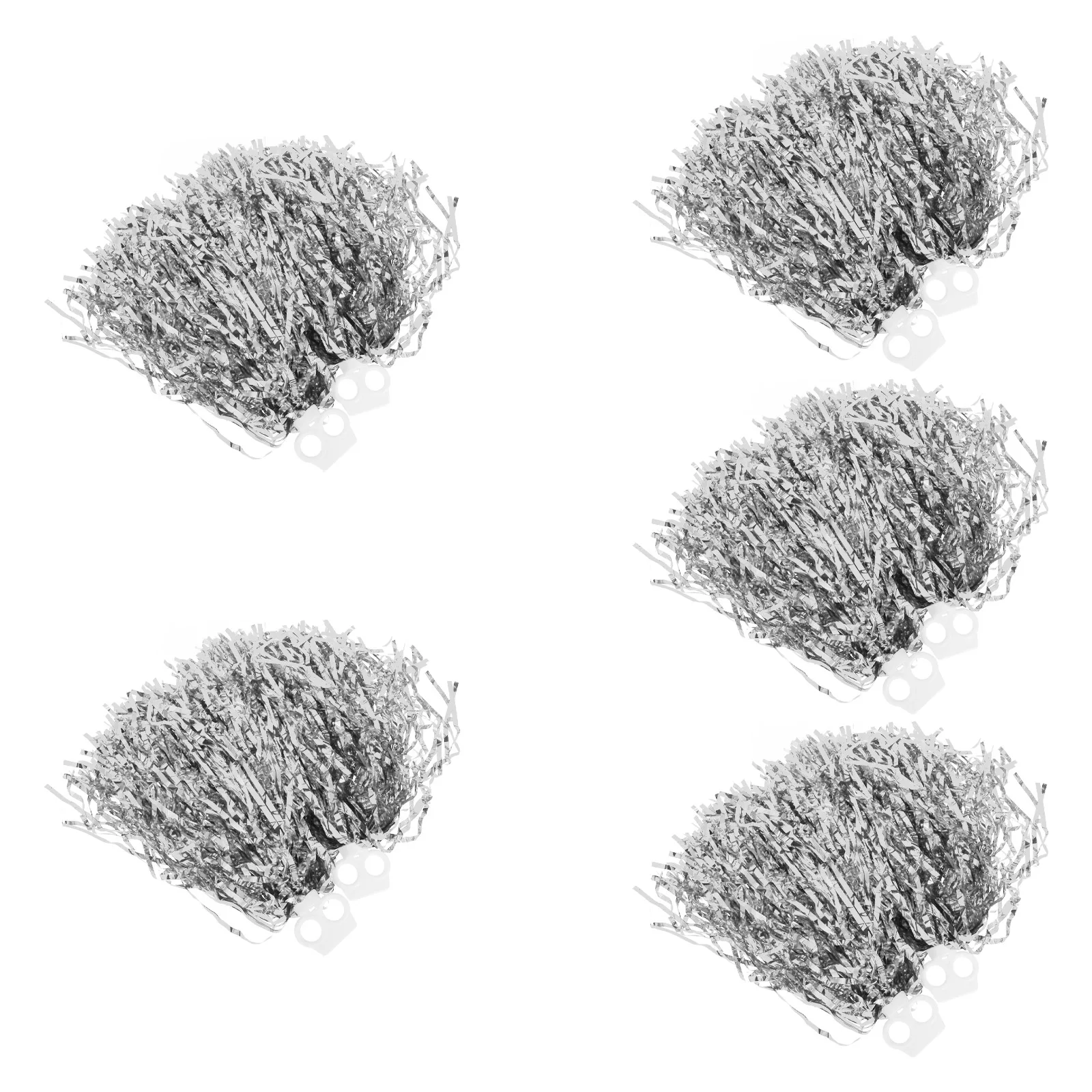 

10pcs Cheerleading Hand Flower Pom Poms Silver PVC Durable Bright Colors School Dance Sports Events Celebrations Square Dancing