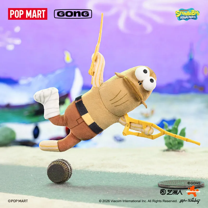 Genuine Hot Selling POP MART GONG Spongebob Squarepants Silly Residents Series Vol.2 Cute Blind Box Charms Collectible Toy Gift