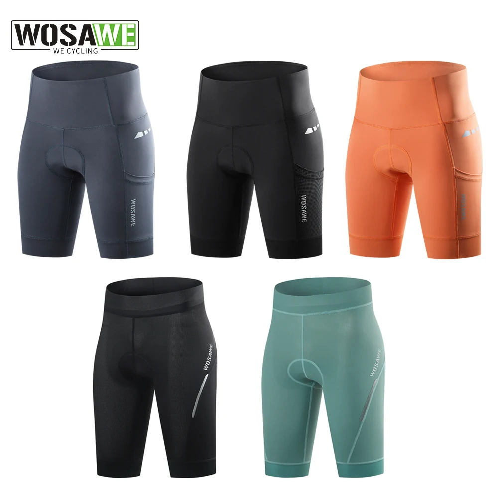 

WOSAWE Women's Cycling Shorts 3D Breathable Padded Biker Shorts with Padding Bicycle Shorts Mountain Biking Shorts with Pockets