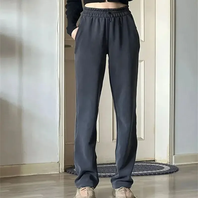 

Autumn New Comfortable Straight Leg Pants Women Casual Elastic Waist Womens Trousers Slimming Long Pant Versatile