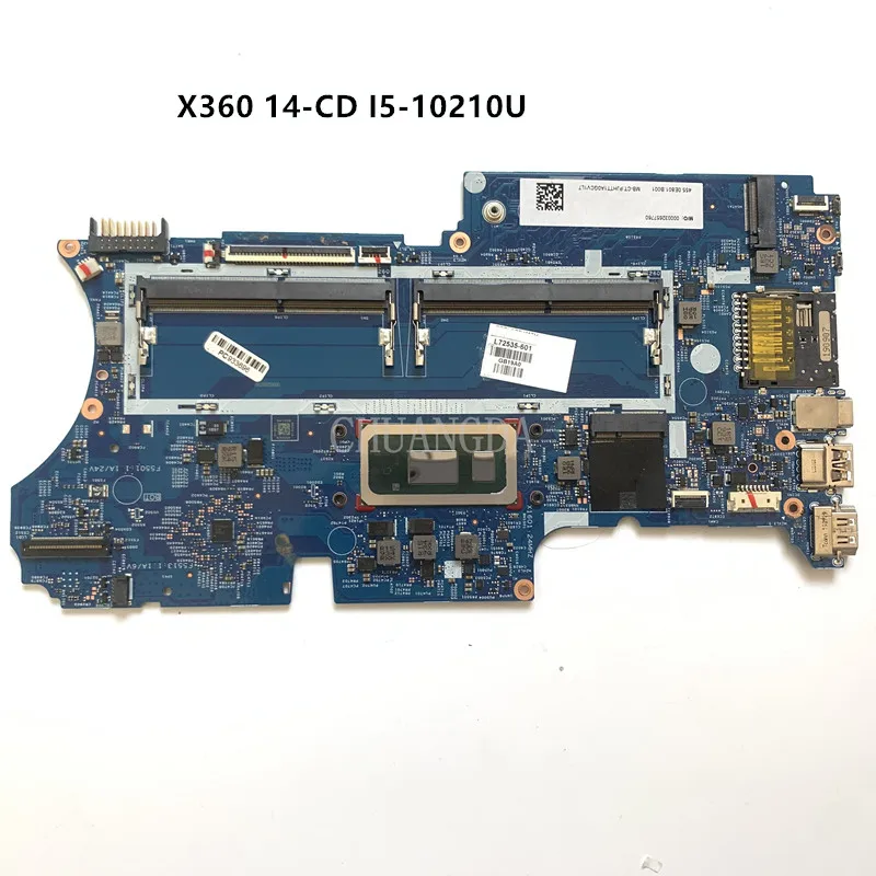 

L72535-001 L72535-601 For HP X360 14-CD Laptop Motherboard 18702-1 448.0E814.0011 W/ SRGKY I5-10210U CPU 100% Full Working